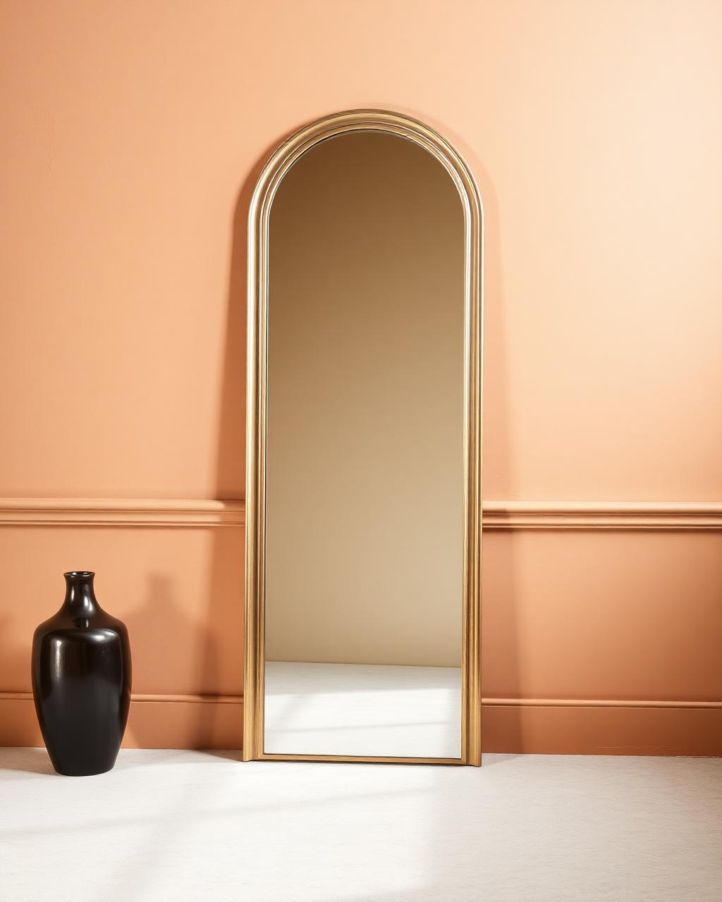 Aurea Round Statement Mirror — Blackened steel frame in Matte black