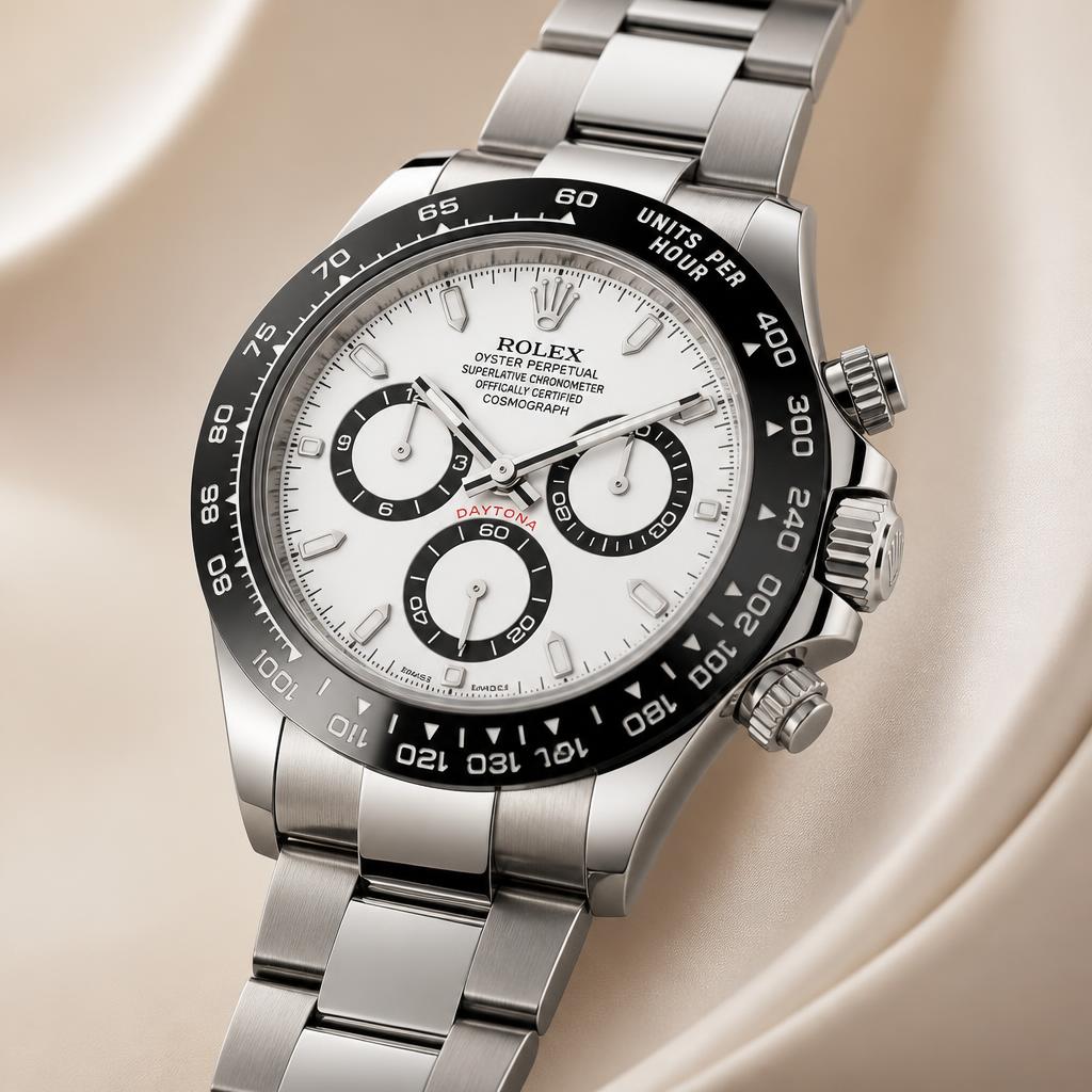 Rolex Cosmograph Daytona 126500LN — White lacquer, black sub-dials